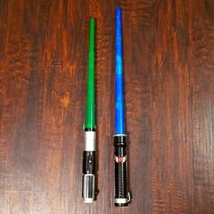 2 Vintage Starwars Hasbro Lightsaber toys bundle